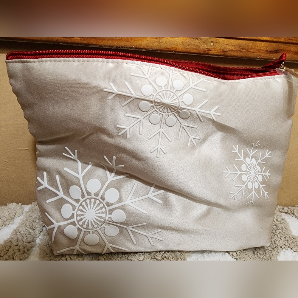 CLARINS SATIN PLUSH ZIPPERED COSMETIC CASE